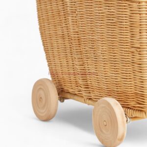 Minimalist Rattan Toy Stroller