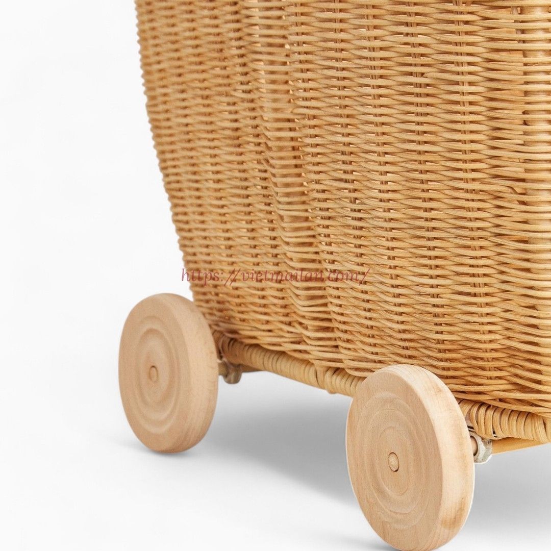 Minimalist Rattan Toy Stroller