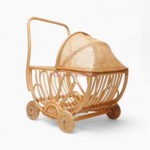 Montessori Rattan Doll Pram