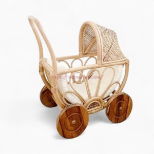 Montessori Rattan Doll Pram