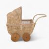 Natural Rattan Doll Pram