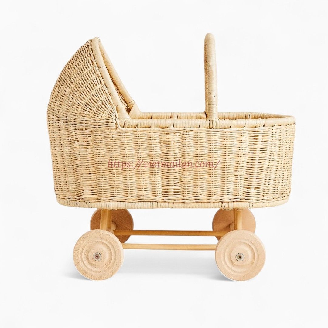 Vintage Style Rattan Stroller