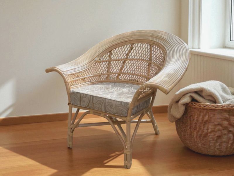 A serene little corner with a finely handcrafted Rattan Chair.
