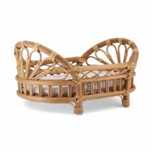 Eco-Friendly Rattan Doll Crib