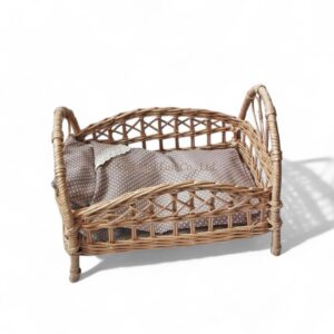 Handmade Rattan Doll Crib
