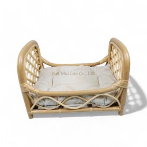 Mini Rattan Doll Crib