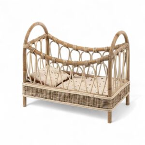 Modern Rattan Doll Crib