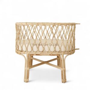 Natural Finish Rattan Crib