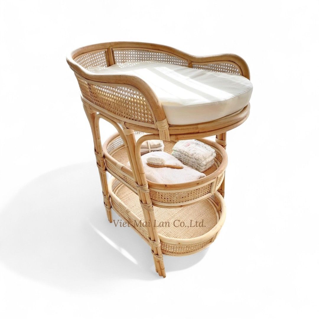 Portable Rattan Changing Table