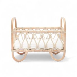 Vintage Rattan Doll Crib