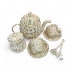 Boho Rattan Tea Set for Kids