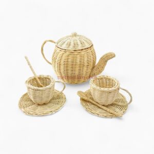 Boho Style Rattan Tea Set