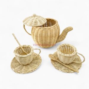 Boho Style Rattan Tea Set