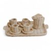 Charming Rattan Tea Set for Pretend Play