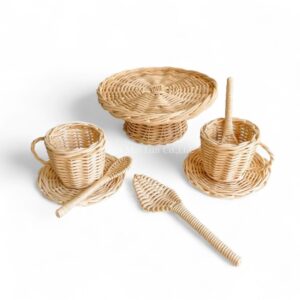 Elegant Rattan Tea Set
