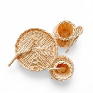Elegant Rattan Tea Set