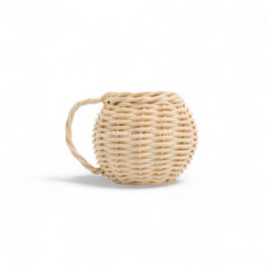 Handmade Rattan Tea Set for Pretend Play