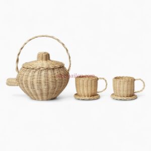 Handwoven Rattan Tea Set