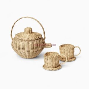 Handwoven Rattan Tea Set