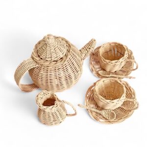 Kids Rattan Tea Set