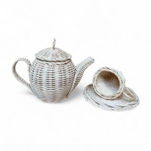 Mini Rattan Tea Set for Children