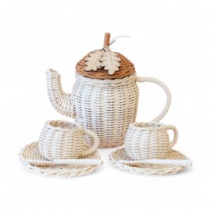Natural Rattan Tea Set Toy