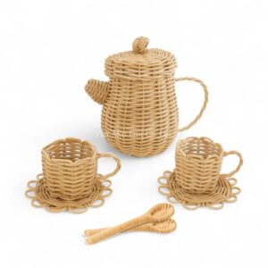 Rattan Tea Set for Creative Play