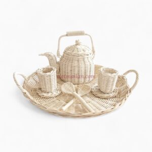 Rattan Tea Set for Kids