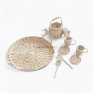 Rattan Tea Set for Kids