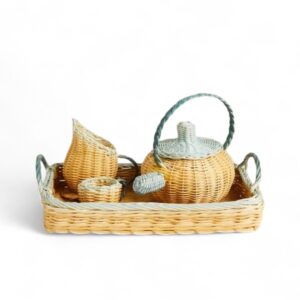 Rattan Tea Set with Bohemian Style