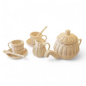 Rattan Tea Set with Bohemian Style
