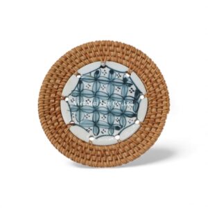 Artistic Ceramic Rattan Coaster