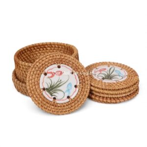 Artistic Rattan Coaster Set