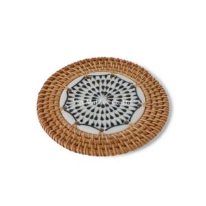 Artistic Round Rattan Coaster