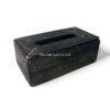 Black Rectangular Rattan Tissue Box