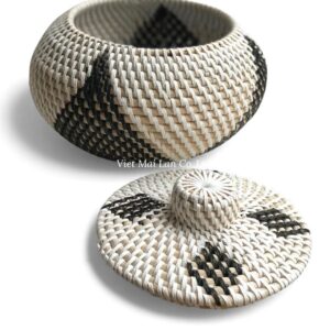 Black White Rattan Box