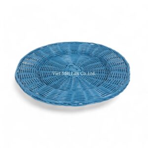 Blue Rattan Charger Plate