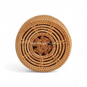 Boho Round Rattan Box