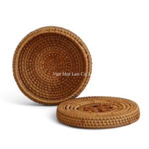 Boho Round Rattan Box