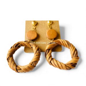 Boho Round Rattan Earrings