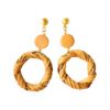 Boho Round Rattan Earrings