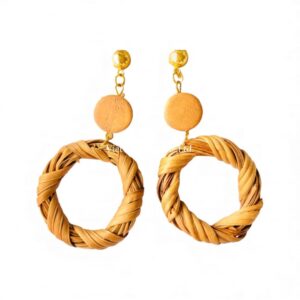 Boho Round Rattan Earrings