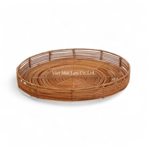 Boho Round Rattan Tray