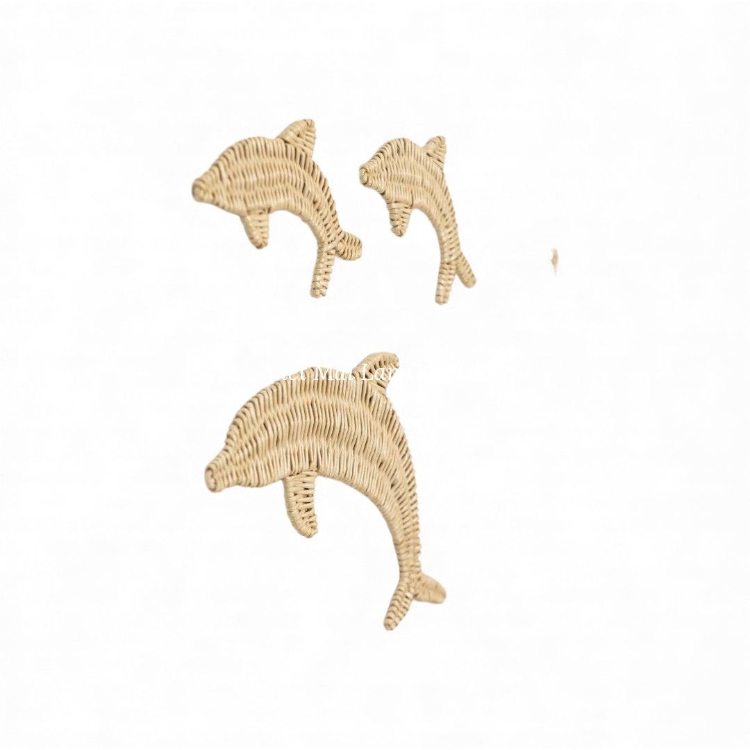 Boho Whale Rattan Kids Wall Decor