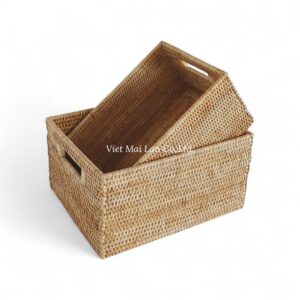Brown Rattan Storage Basket