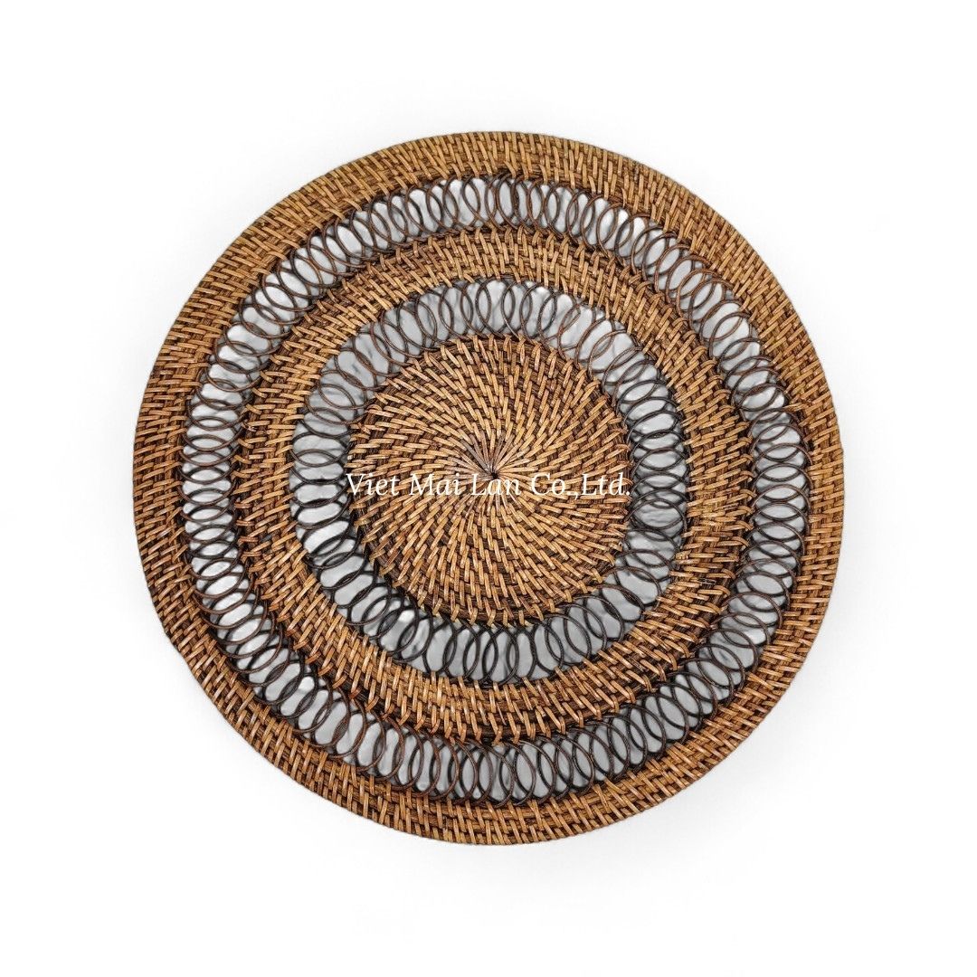Brown Woven Rattan Placemat