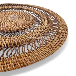 Brown Woven Rattan Placemat