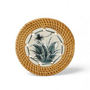 Ceramic Rattan Coaster Set
