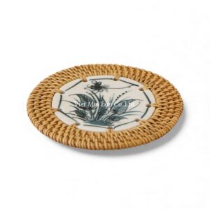 Ceramic Rattan Coaster Set