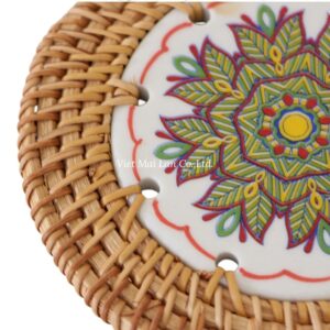 Ceramic Rattan Coaster for Gift